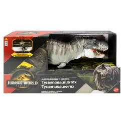 Jurassic World Mattel la rinascita – t-rex super colossale, enorme dinosauro snodato con due mosse d’attacco> Action Figures