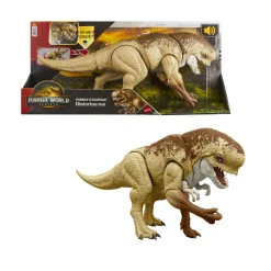 Jurassic World Mattel la rinascita – distortus rex ruggito devastante, dinosauro con design fedele al film e 2 mosse d’attacco incluse> Action Figures