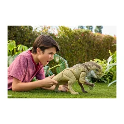 Jurassic World Mattel la rinascita – distortus rex ruggito devastante, dinosauro con design fedele al film e 2 mosse d’attacco incluse> Action Figures
