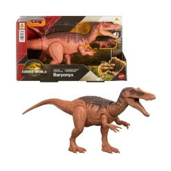 Jurassic World Mattel la rinascita – baryonyx ruggito selvaggio, dinosauro snodato con suoni, ruggito e attacco multidirezionale azionato con la coda> Action Figures