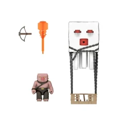 MINECRAFT Mattel – ghast attacco esplosivo, personaggio con luci, suoni, lanciatore e proiettile, piglin guerriero incluso><noscript><img width=
