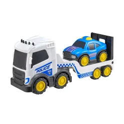 BABY SMILE Mega camion polizia/vigili del fuoco con veicolo aggiuntivo – assortito – motor&co> Macchinine Bambini