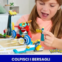 MEGA BLOKS Mega pokémon – palestra adventure builder, set centro allenamento da costruire con 1101 pezzi, include 5 personaggi snodati> Set Costruzioni