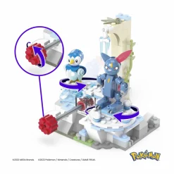 Mega pokémon – piplup e sneasel divertimento sulla neve, set adventure builder con 171 pezzi da costruire e sistema mattoncino movimento, con pinlup e sneasel, giocattolo, 7+ anni, hkt20><noscript><img width=