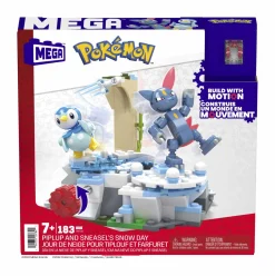 Mega pokémon – piplup e sneasel divertimento sulla neve, set adventure builder con 171 pezzi da costruire e sistema mattoncino movimento, con pinlup e sneasel, giocattolo, 7+ anni, hkt20><noscript><img width=