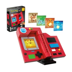 MEGA BLOKS Mega pokémon – pokédex della regione di kanto, set da costruire con 322 pezzi, display, dettagli luminosi e 5 carte pokémon> Costruzioni Per Adulti|Set Costruzioni