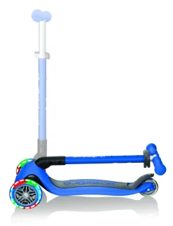GLOBBER Monopattino 3 ruote navy blue – primo foldable lights – per bambini 3-7 anni><noscript><img width=