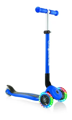 GLOBBER Monopattino 3 ruote navy blue – primo foldable lights – per bambini 3-7 anni><noscript><img width=