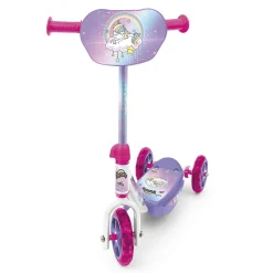 SUN&SPORT Monopattino 3 ruote per bambini da 2 a 4 anni con struttura in metallo e pedana antiscivolo |- 20 kg di capacità massima – rosa><noscript><img width=