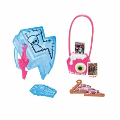Monster High – frankie, bambola snodata alla moda, dai capelli con ciocche blu e nere, con accessori e cucciolo, giocattolo per bambini, 4+ anni, hhk53><noscript><img width=