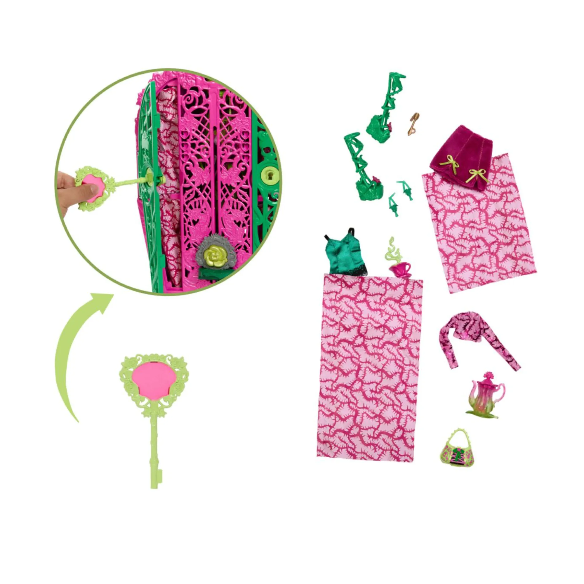 Monster High – venus mcflytrap e i misteri in giardino, set con bambola e guardaroba, 19 accessori e abiti inclusi> Fashion Dolls