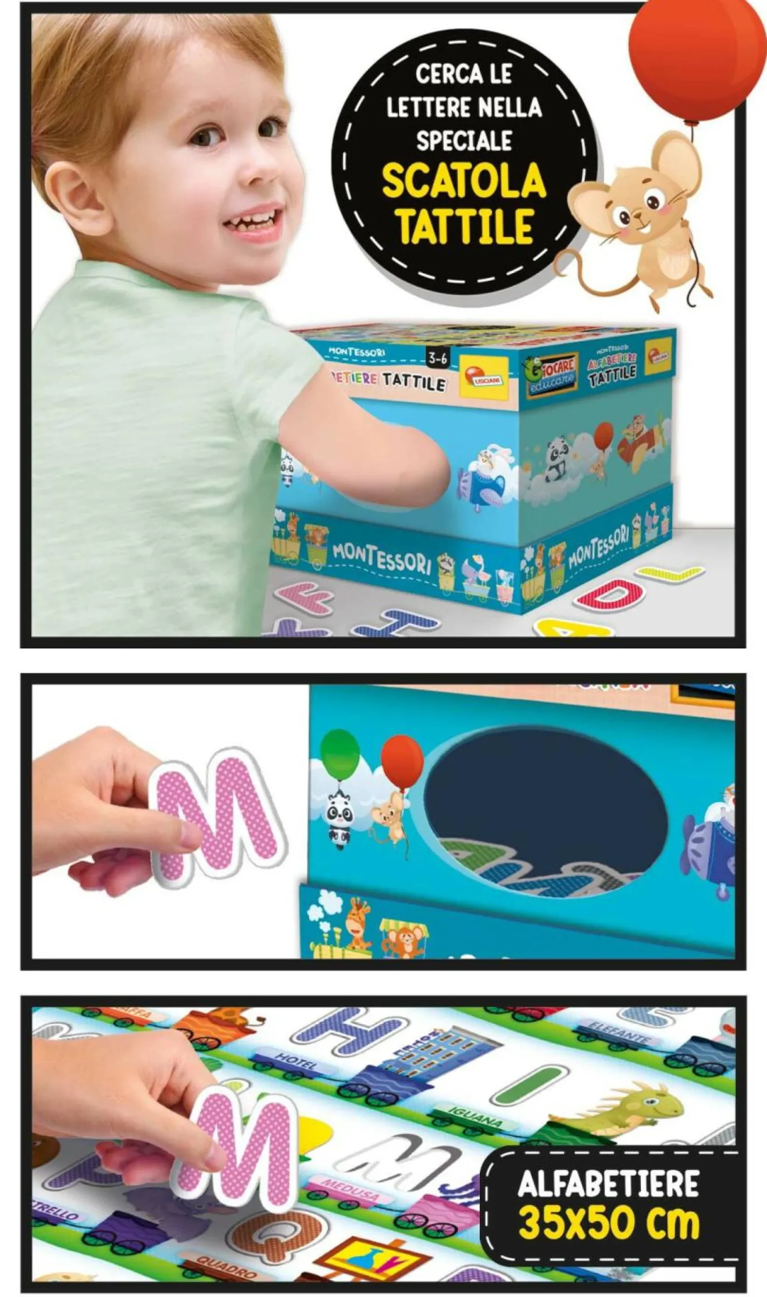 LISCIANI Montessori alfabetiere tattile> Primi Apprendimenti