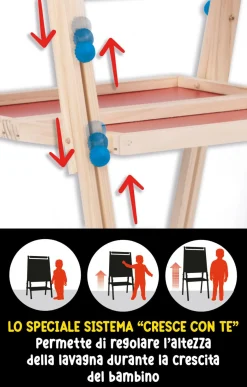 LISCIANI Montessori lavagnona legno cresce con te><noscript><img width=