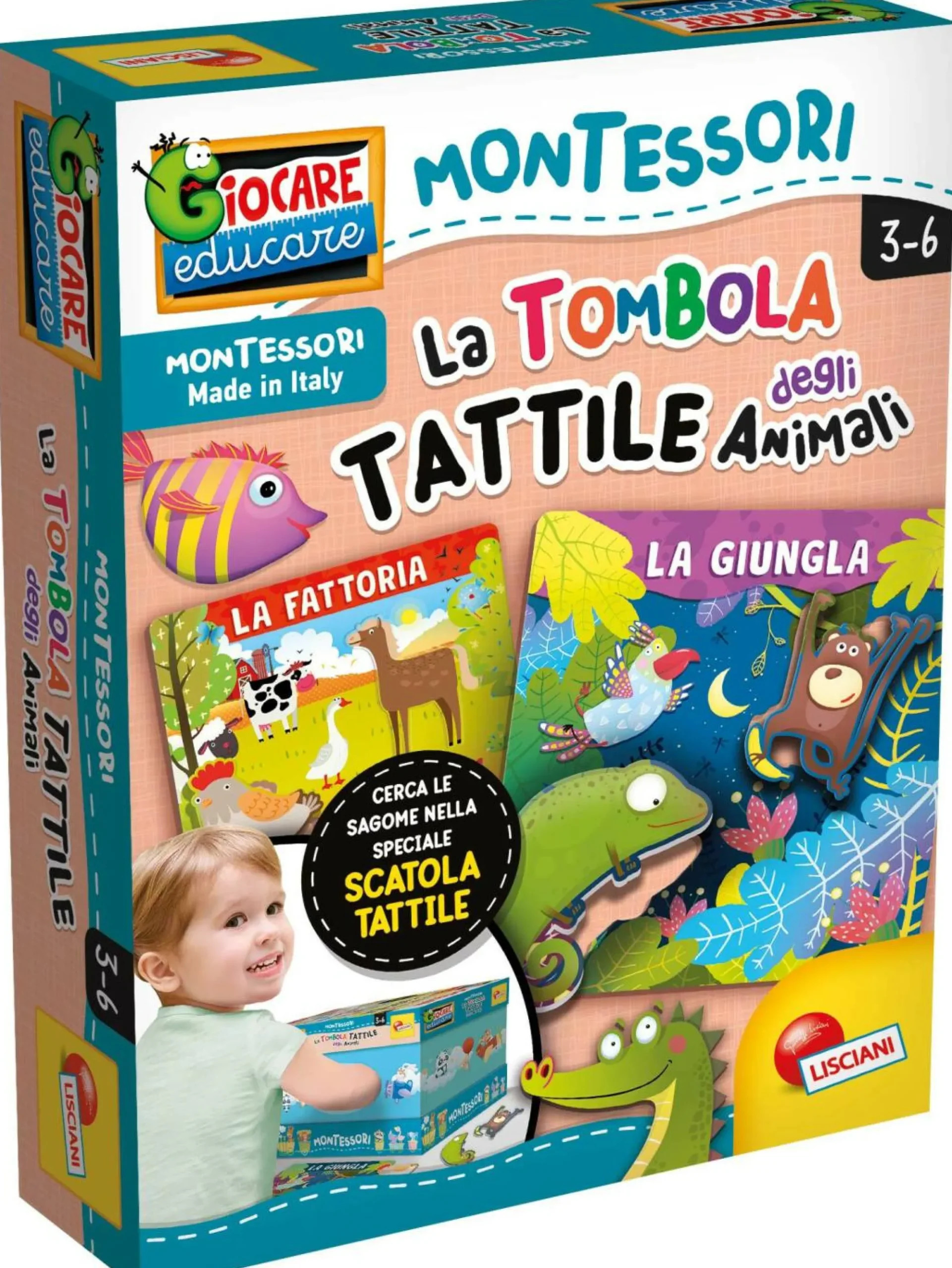 LISCIANI Montessori tombola tattile degli animali> Primi Apprendimenti