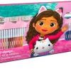 GABBY'S DOLLHOUSE Multiprint – set 4 timbri per bambini e 60 pennarelli colorati> Kit Artistici E Pittura
