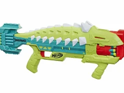NERF , blaster dinosquad armorstrike, tamburo rotante da 8 dardi, impugnatura sganciabile, portadardi, 16 dardi elite, design da anchilosauro> Giochi Di Abilità E Sport