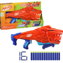 NERF junior wild – lionfury, blaster a forma di leone, facile da usare> Giochi Di Abilità E Sport