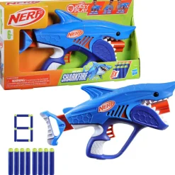 NERF junior wild – sharkfire, blaster a forma di squalo, facile da usare> Giochi Di Abilità E Sport