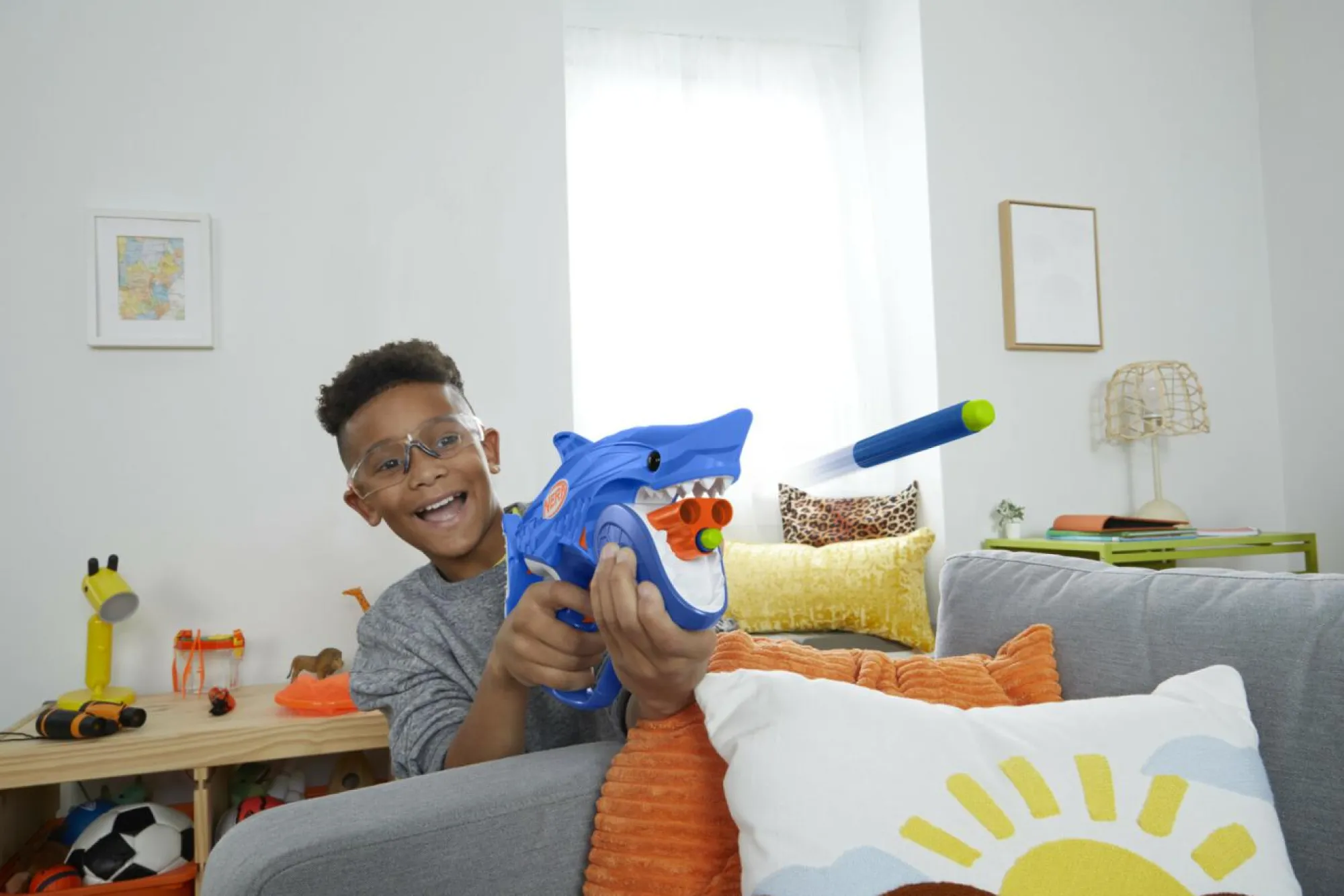 NERF junior wild – sharkfire, blaster a forma di squalo, facile da usare> Giochi Di Abilità E Sport