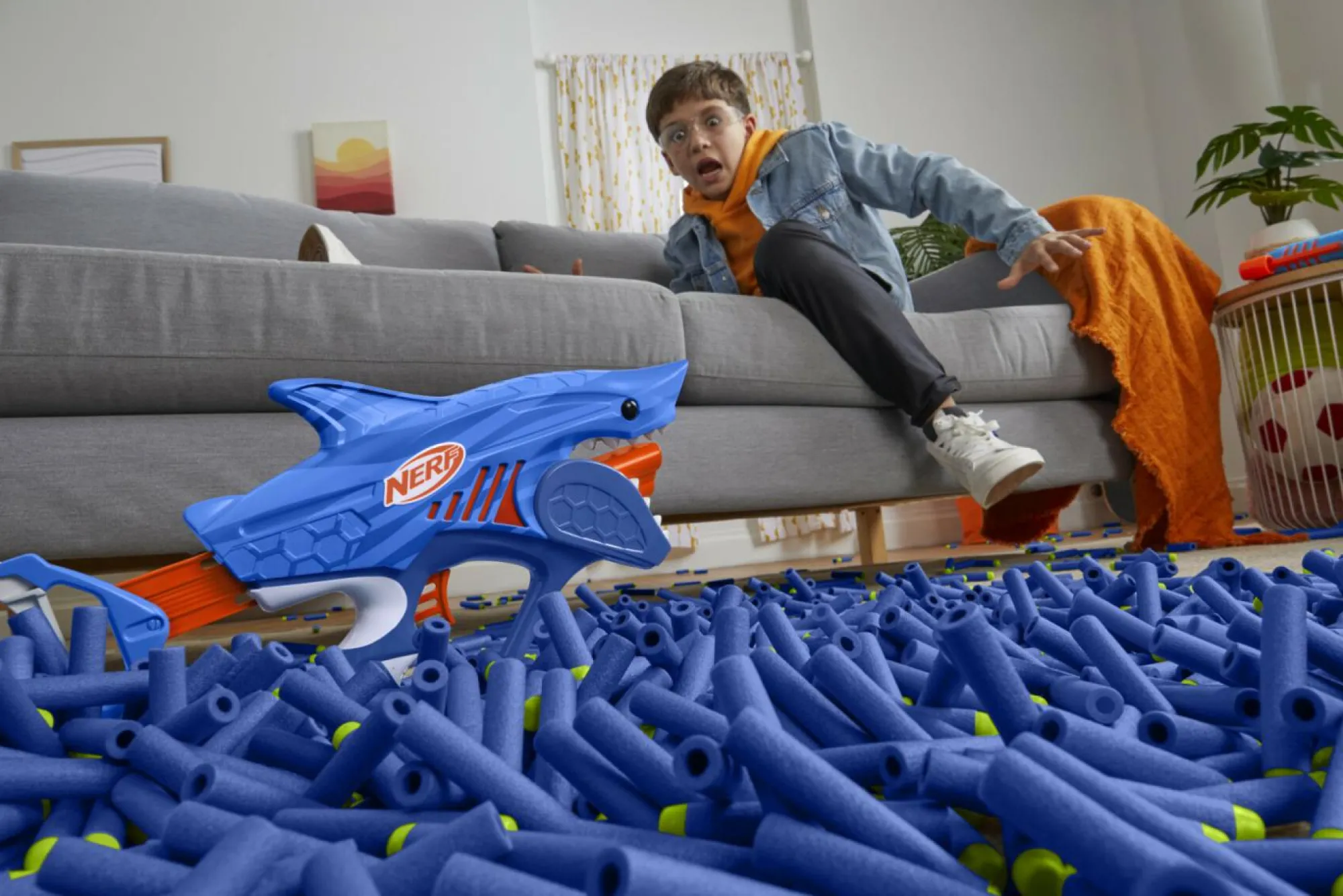 NERF junior wild – sharkfire, blaster a forma di squalo, facile da usare> Giochi Di Abilità E Sport