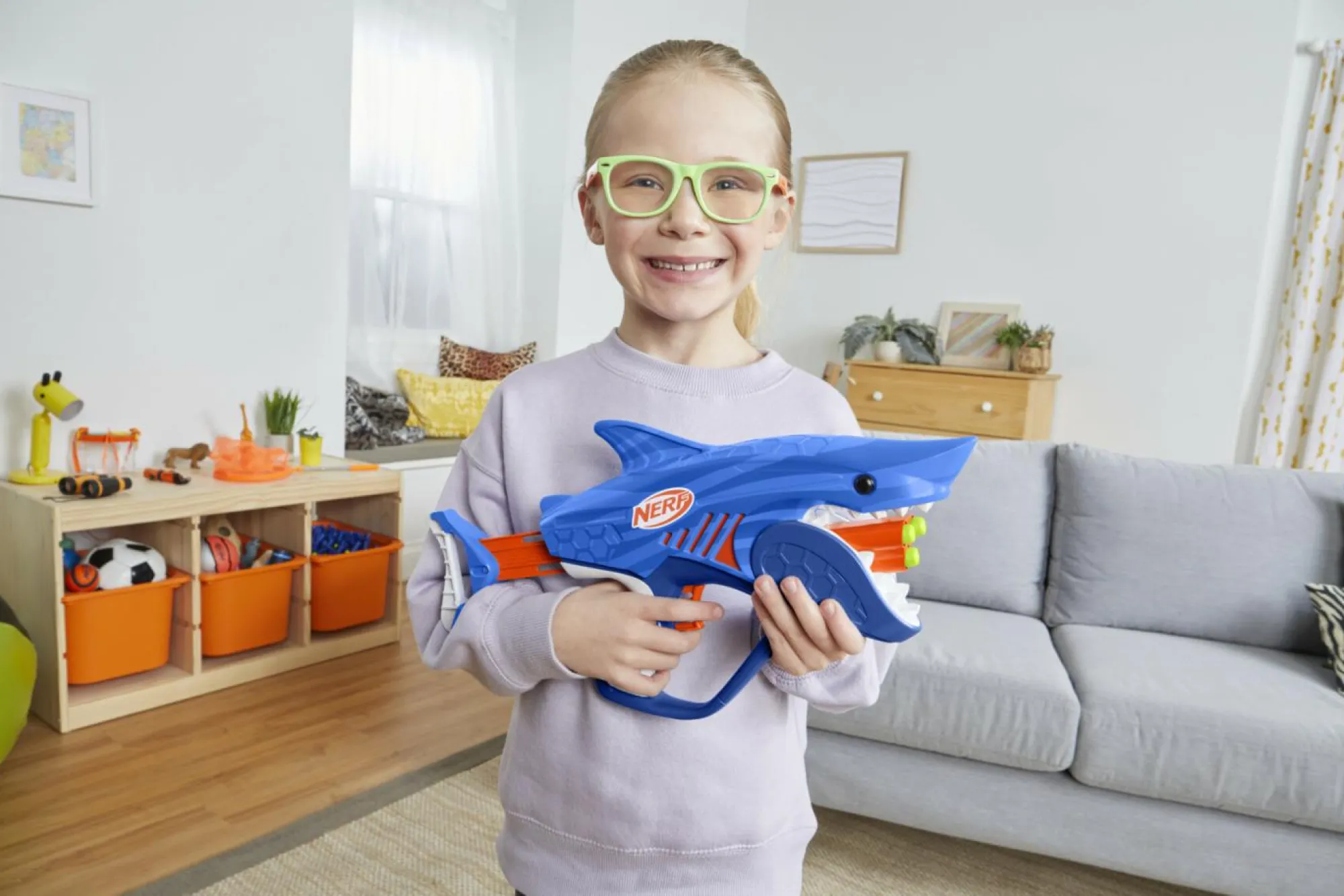 NERF junior wild – sharkfire, blaster a forma di squalo, facile da usare> Giochi Di Abilità E Sport