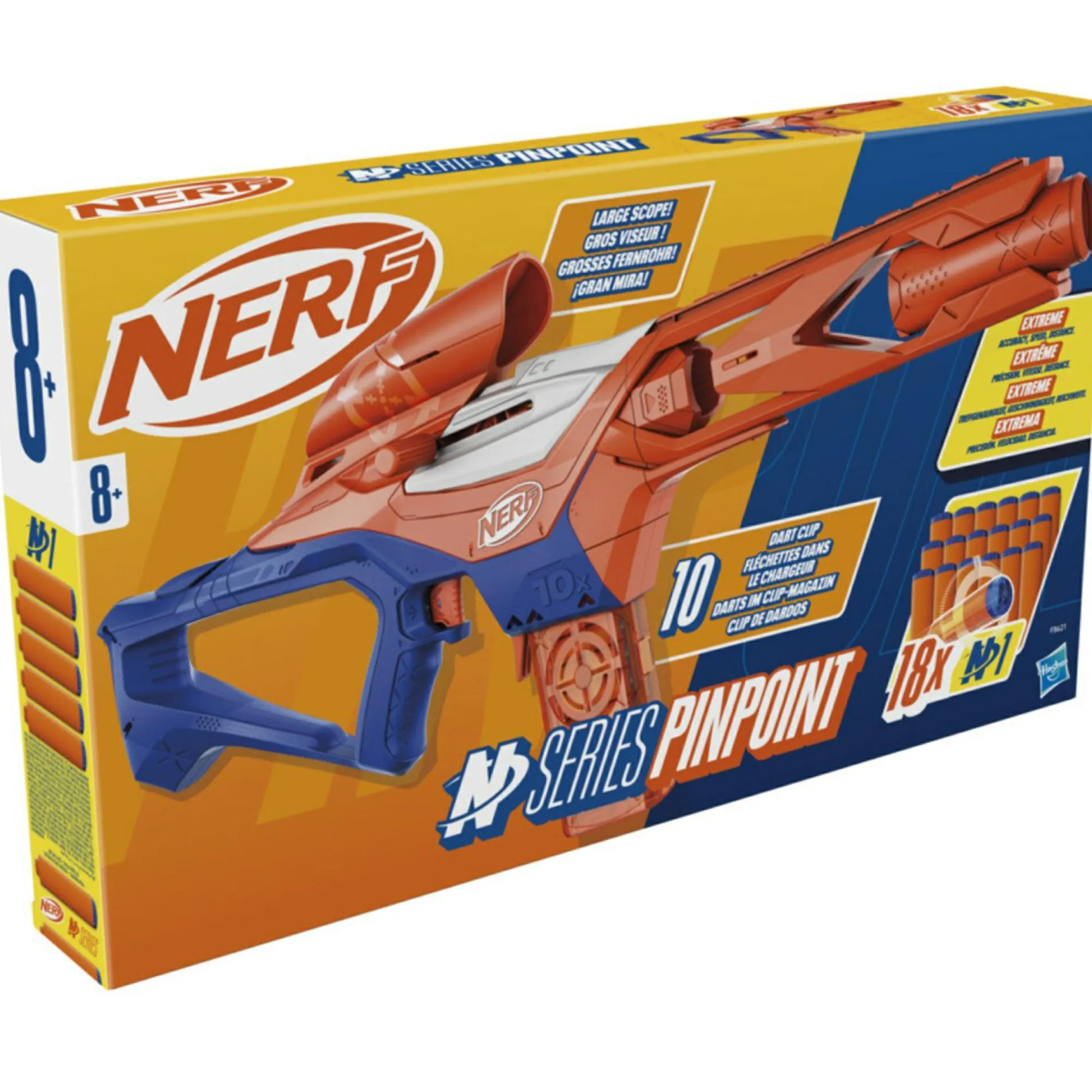 NERF n-series – pinpoint, blaster con 18 dardi n1, caricatore da 10 dardi, giocattoli per bambini e bambine dagli 8 anni in su> Giochi Di Abilità E Sport