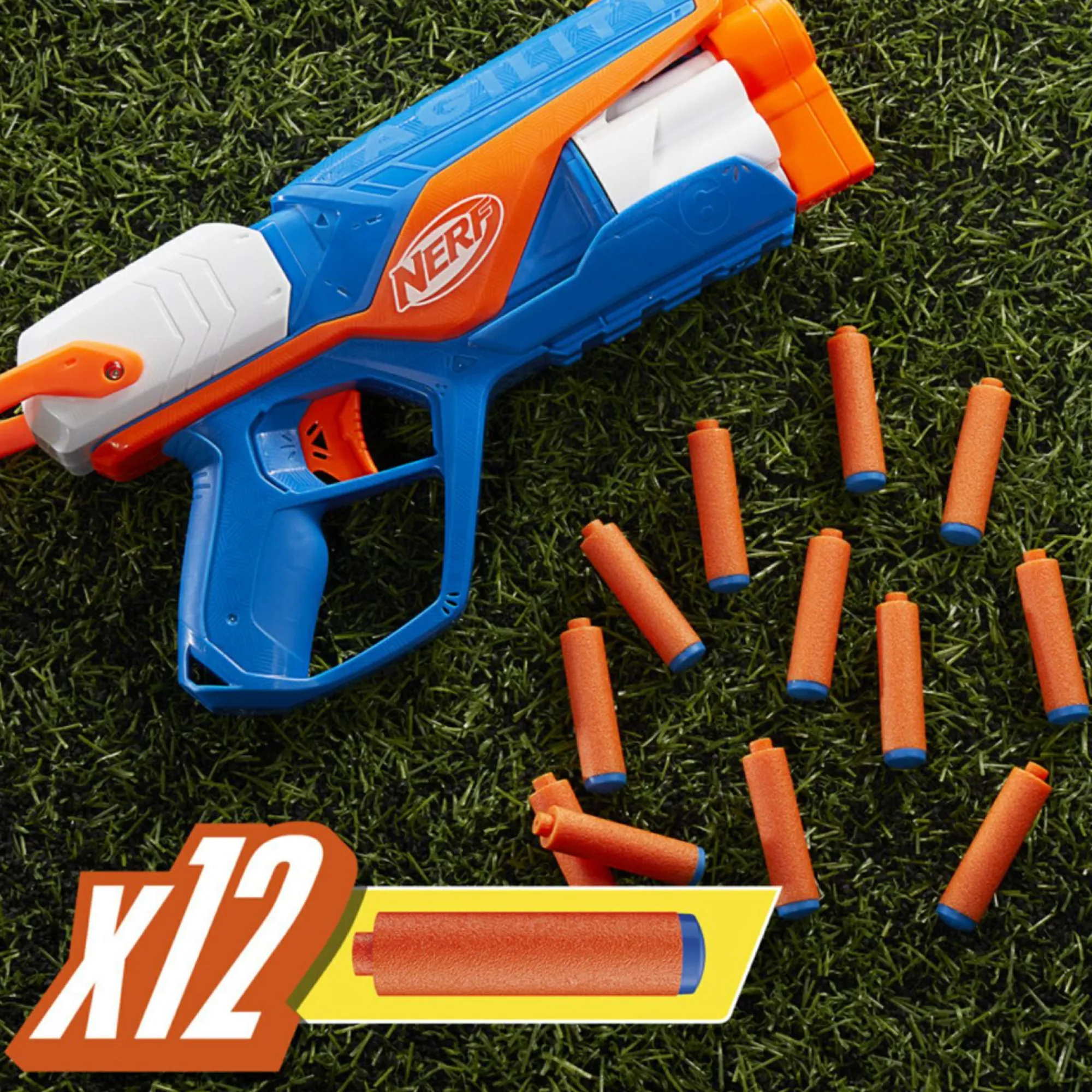 NERF n-series, agility, blaster con 12 dardi n1, tamburo da 6 dardi, giocattoli per bambini e bambine dagli 8 anni in su> Giochi Di Abilità E Sport