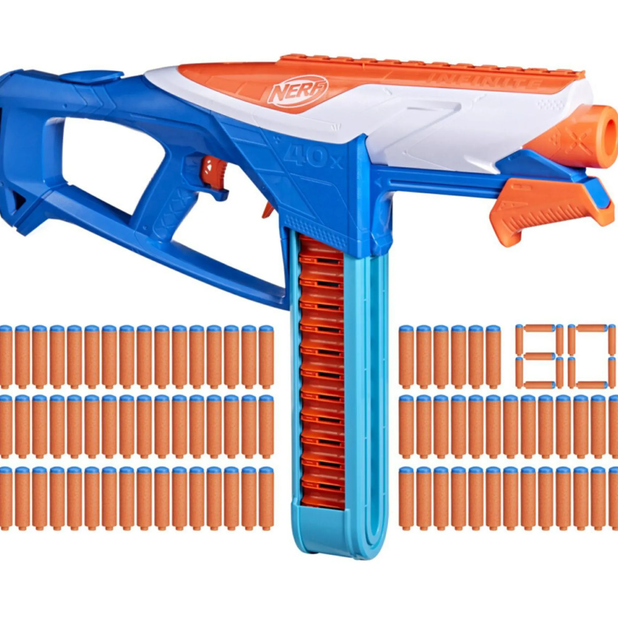 NERF n-series, infinite, blaster con 80 dardi n1, catena da battaglia da 40 dardi, giocattoli per bambini e bambine dagli 8 anni in su> Giochi Di Abilità E Sport