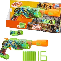 NERF zombie driller – blaster con tamburo rotante, mirino rimovibile e 16 dardi> Giochi Di Abilità E Sport