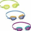 Bestway Occhialini lightning swimmer, 3-6 anni, 3 colori assortiti in silicone , lenti con protezione  uv> Maschere E Pinne