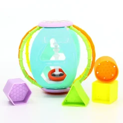 B-KIDS Palla attività con formine – sviluppa motricità e coordinazione – colori vivaci – da 6 mesi –> Giochi Impilabili