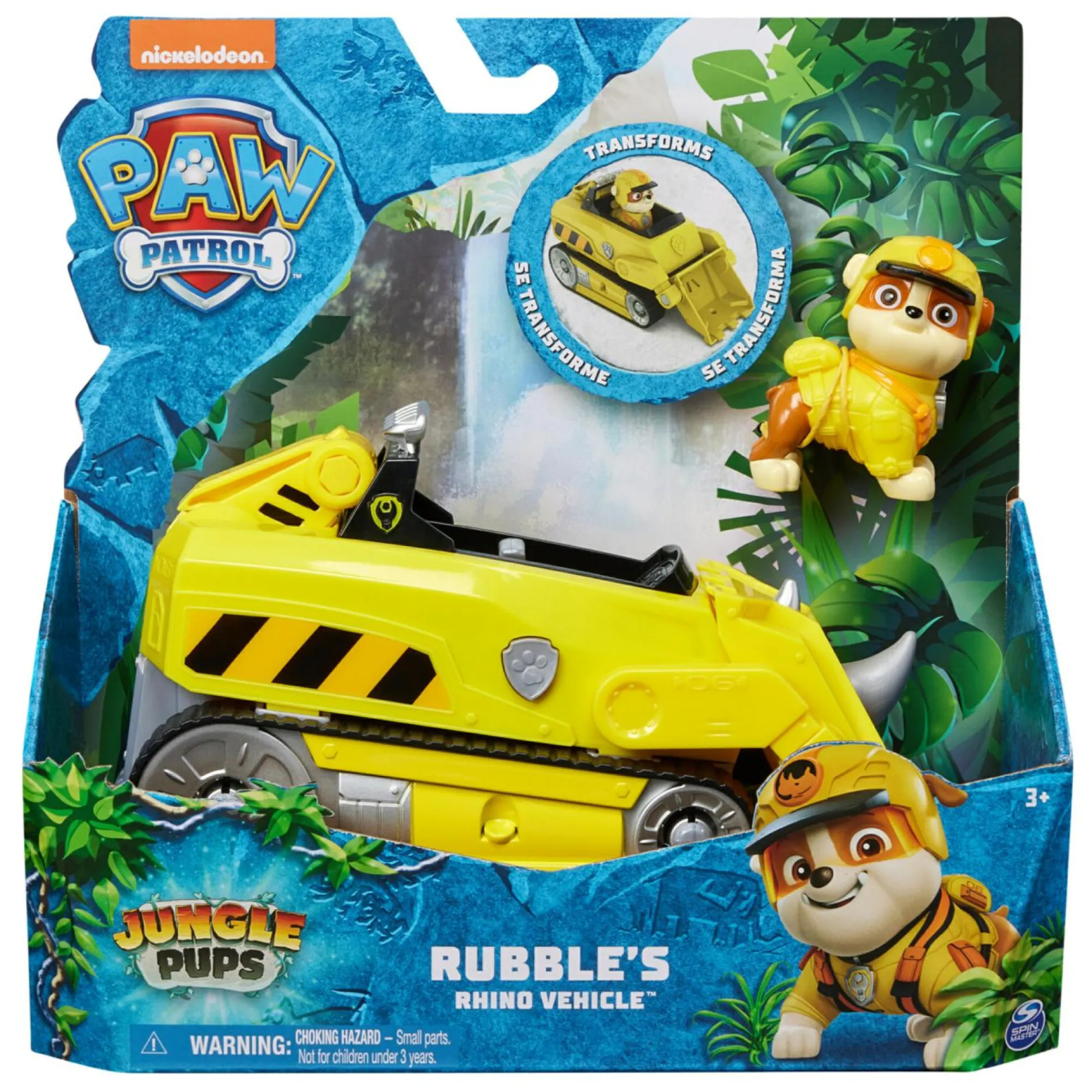 Paw Patrol jungle pups, veicolo rhino di rubble> Macchinine Bambini