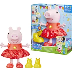 PEPPA PIG – peppa’s muddy puddles party, bambola di peppa interattiva> Action Figures