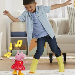 PEPPA PIG – peppa’s muddy puddles party, bambola di peppa interattiva><noscript><img width=