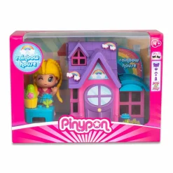 PINYPON casette, casette tema arcobaleno e fiori con personaggio incluso;> Mini Dolls