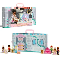 FAO Schwarz Play set castello con 13 accessori di legno> Mondi Immaginari