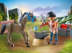 Playmobil 71357 maniscalco con cavallo per bambini dai 4 anni in su> Mondi Immaginari