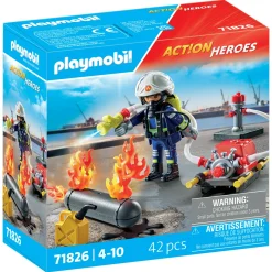 Playmobil action heroes 71826 – pompiere con pompa d’acqua per bambini dai 4 anni> Mondi Immaginari