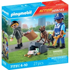 Playmobil action heroes 71731 unità cinofila e ladro – 4+ anni> Mondi Immaginari