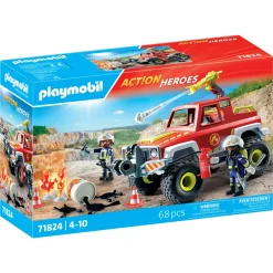 Playmobil action heroes 71824 – pick-up dei pompieri per bambini dai 4 anni> Mondi Immaginari