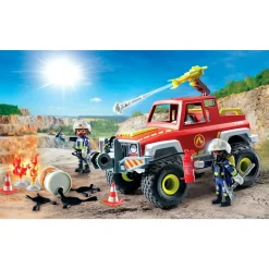 Playmobil action heroes 71824 – pick-up dei pompieri per bambini dai 4 anni> Mondi Immaginari
