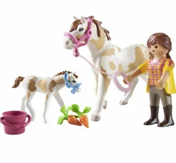 Playmobil country 71243 ragazza con cavallo e puledro per bambini dai 4  anni in su><noscript><img width=