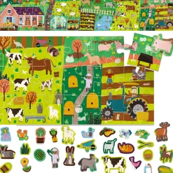 HEADU Playrama puzzle the farm – memoria, forme e colori . sovrapponi i puzzle e ottieni un effetto magico!> Primi Apprendimenti