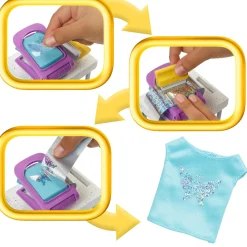 Barbie Playset make & sell boutique, bambola con capelli castani, strumenti per fogli in alluminio, abiti e accessori><noscript><img width=