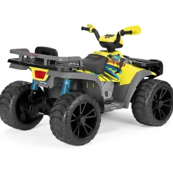 Peg Perego Polaris sportsman pro citrus – -  l’emozione di guidare un quad elettrico con prestazioni di alto livello su tutti i terreni. ruote gommate e 2 motori silenziosi con una potenza di ben 840w. 6 anni +.><noscript><img width=