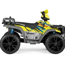 Peg Perego Polaris sportsman pro citrus – -  l’emozione di guidare un quad elettrico con prestazioni di alto livello su tutti i terreni. ruote gommate e 2 motori silenziosi con una potenza di ben 840w. 6 anni +.><noscript><img width=