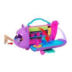 Polly Pocket – aereo gattino, playset da viaggio con 2 micro bambole, palco rotante e cucciolo di gatto, 19 accessori inclusi><noscript><img width=