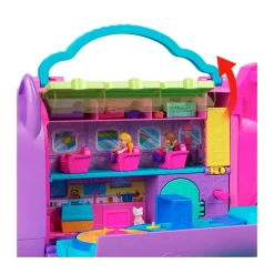 Polly Pocket – aereo gattino, playset da viaggio con 2 micro bambole, palco rotante e cucciolo di gatto, 19 accessori inclusi><noscript><img width=