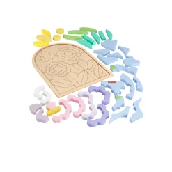 FISHER-PRICE Puzzle di fiori in legno – 37 blocchi sagomati – wood><noscript><img width=