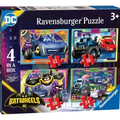 BATMAN Puzzle ravensburger batwheels 4 in a box – 4 puzzle da 12-16-20-24 pezzi, età 3+ anni> Puzzle Per Bambini